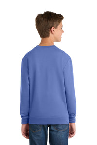 Port & Co Youth Core Fleece Crewneck Sweatshirt - Carolina Blue Back