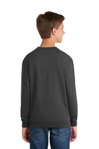 Port & Co Youth Core Fleece Crewneck Sweatshirt - Charcoal Back