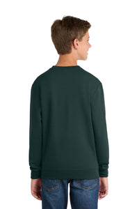 Port & Co Youth Core Fleece Crewneck Sweatshirt - Dark Green Back
