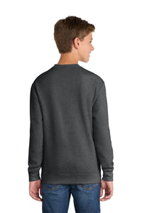 Port & Co Youth Core Fleece Crewneck Sweatshirt - Dark Heather Grey Back