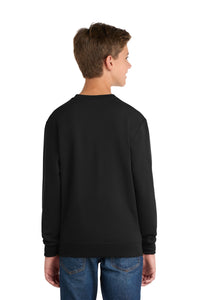 Port & Co Youth Core Fleece Crewneck Sweatshirt - Jet Black Back