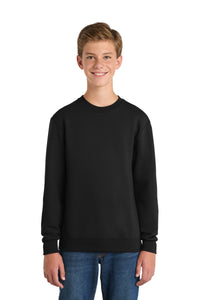 Port & Co Youth Core Fleece Crewneck Sweatshirt - Jet Black