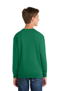 Port & Co Youth Core Fleece Crewneck Sweatshirt - Kelly Back