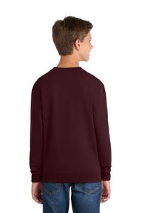 Port & Co Youth Core Fleece Crewneck Sweatshirt - Maroon Back
