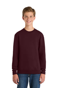 Port & Co Youth Core Fleece Crewneck Sweatshirt - Maroon