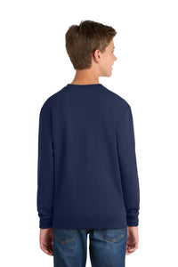 Port & Co Youth Core Fleece Crewneck Sweatshirt - Navy Back