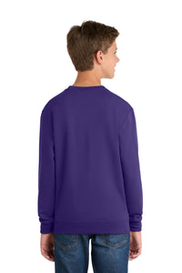 Port & Co Youth Core Fleece Crewneck Sweatshirt - Purple Back