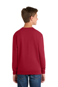 Port & Co Youth Core Fleece Crewneck Sweatshirt - Red Back
