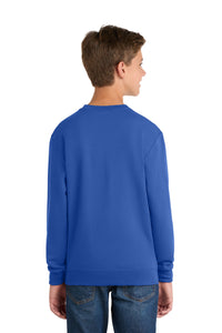 Port & Co Youth Core Fleece Crewneck Sweatshirt - Royal Back