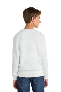 Port & Co Youth Core Fleece Crewneck Sweatshirt - White Back
