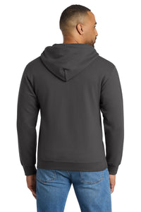 Port & Co Tall Essential Fleece Full-Zip Hooded Sweatshirt - Charcoal Back