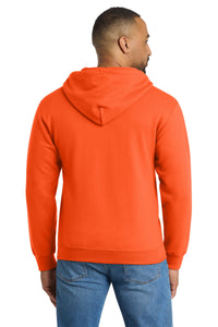 Port & Co Tall Essential Fleece Full-Zip Hooded Sweatshirt - Safety Orange Back