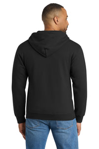 Port & Co Essential Fleece Full-Zip Hooded Sweatshirt - Jet Black Back