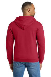 Port & Co Essential Fleece Full-Zip Hooded Sweatshirt - Red Back