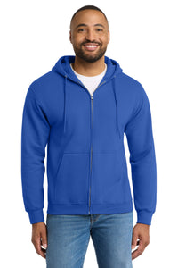Port & Co Essential Fleece Full-Zip Hooded Sweatshirt - Royal