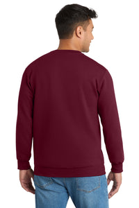 Port & Co Essential Fleece Crewneck Sweatshirt - Cardinal Back