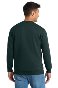 Port & Co Essential Fleece Crewneck Sweatshirt - Dark Green Back