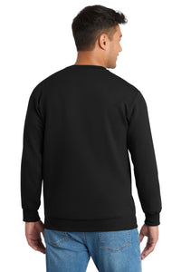 Port & Co Essential Fleece Crewneck Sweatshirt - Jet Black Back