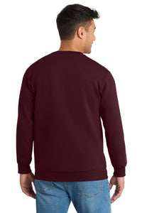 Port & Co Essential Fleece Crewneck Sweatshirt - Maroon Back