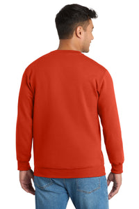 Port & Co Essential Fleece Crewneck Sweatshirt - Orange Back