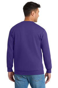 Port & Co Essential Fleece Crewneck Sweatshirt - Purple Back