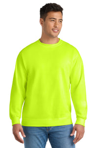 Port & Co Essential Fleece Crewneck Sweatshirt - Safety Green