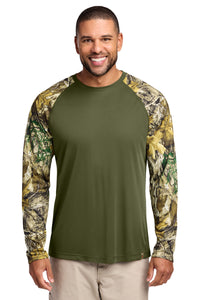 Russell Outdoors Realtree Colorblock Performance Long Sleeve Tee RU151LS - Olive Drab Green/ Realtree Edge
