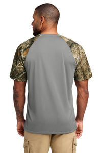 Russell Outdoors Realtree Colorblock Performance Tee RU151 - Grey Concrete Heather/ Realtree Edge Back