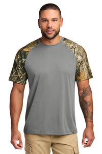 Russell Outdoors Realtree Colorblock Performance Tee RU151 - Grey Concrete Heather/ Realtree Edge