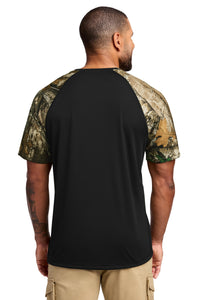 Russell Outdoors Realtree Colorblock Performance Tee RU151 - Black/ Realtree Edge Back