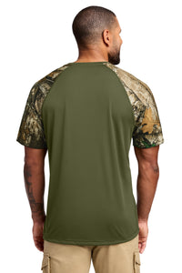 Russell Outdoors Realtree Colorblock Performance Tee RU151 - Olive Drab Green/ Realtree Edge Back