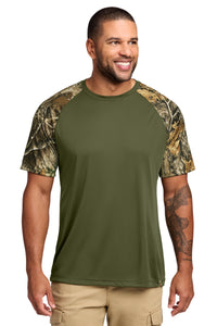 Russell Outdoors Realtree Colorblock Performance Tee RU151 - Olive Drab Green/ Realtree Edge