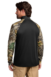 Russell Outdoors Realtree Colorblock Performance 1/4-Zip RU152 - Black/ Realtree Edge Back