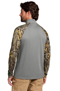 Russell Outdoors Realtree Colorblock Performance 1/4-Zip RU152 - Grey Concrete Heather/ Realtree Edge Back