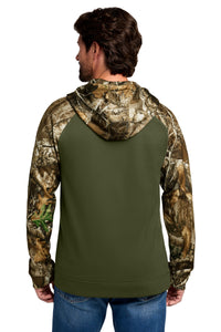 Russell Outdoors Realtree Performance Colorblock Full-Zip Hoodie RU452 - Olive Drab Green/ Realtree Edge Back