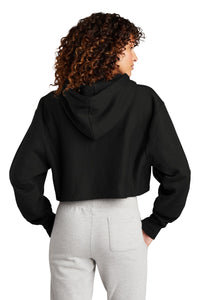 Champion   Women's Reverse Weave   Cropped Cut-Off Hooded Sweatshirt RW01W - Black Back