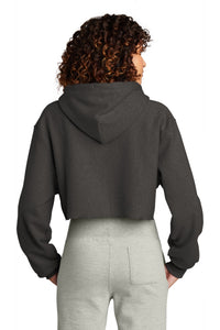 Champion   Women's Reverse Weave   Cropped Cut-Off Hooded Sweatshirt RW01W - Charcoal Heather Back