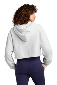 Champion   Women's Reverse Weave   Cropped Cut-Off Hooded Sweatshirt RW01W - White Back