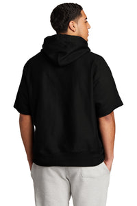 Champion   Reverse Weave   Short Sleeve Hooded Sweatshirt S101SS - Black Back