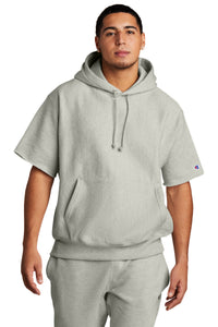 Champion   Reverse Weave   Short Sleeve Hooded Sweatshirt S101SS - Oxford Grey