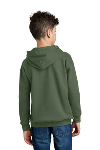 Gildan Youth Softstyle Midweight Fleece Hoodie SF500B - Military Green Back
