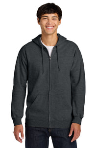 Gildan Softstyle Midweight Fleece Full-Zip Hooded Sweatshirt SF600 - Dark Heather