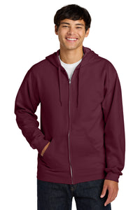 Gildan Softstyle Midweight Fleece Full-Zip Hooded Sweatshirt SF600 - Maroon