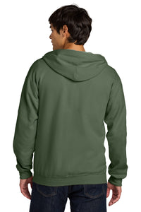 Gildan Softstyle Midweight Fleece Full-Zip Hooded Sweatshirt SF600 - Military Green Back