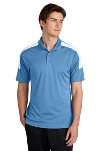 Sport-Tek Competitor United Polo ST104 - Carolina Blue/ White