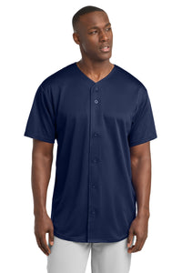 Sport-Tek PosiCharge Tough Mesh Full-Button Jersey - True Navy