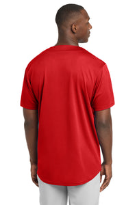 Sport-Tek PosiCharge Tough Mesh Full-Button Jersey - True Red Back