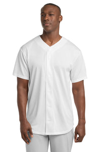 Sport-Tek PosiCharge Tough Mesh Full-Button Jersey - White