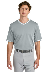 Sport-Tek Tough Mesh V-Neck Baseball Jersey ST221 - Silver