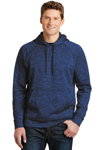 Sport-Tek PosiCharge Electric Heather Fleece Hooded Pullover - Dark Royal-Black Electric